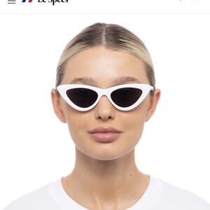 Le Specs White x Sam Edelman Cat-Eye Sunglasses